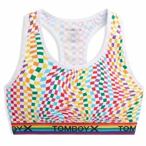 TomboyX Racerback Soft Bra LC Twist the Rainbow Size Small